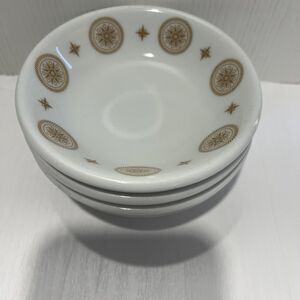4 Vtg Shenango ︱MCM︱Gold Medallion︱Atomic Compass︱Small Bowls︱5"